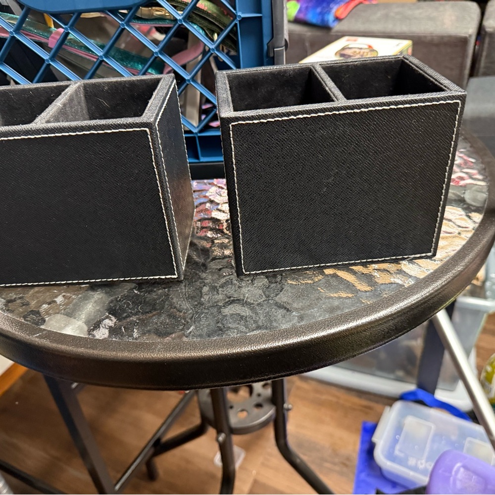 2…Black Desk Organizer Set